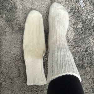 Cozy White Knit Socks